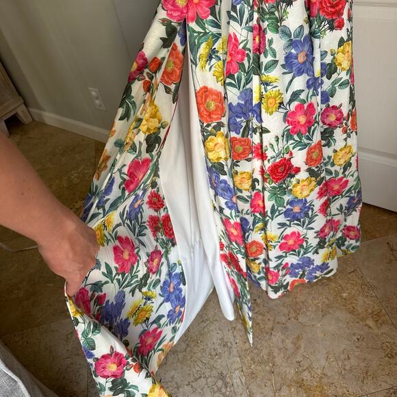 Show Me Your Mumu Juliet Maxi Dress in Charm Peony White Taffeta Sz S - Picture 8 of 15